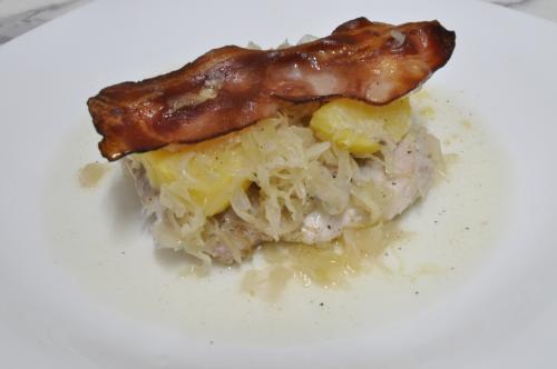 Vepřové zapečené po Alsasku s kysaným zelím – Snadné recept z Francie kuchyně, hotový za 45 - 60 minut